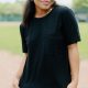 Black Basic Front Pocket Tee