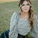 Black Checkered Smocked Top