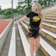 Black & Gold Sequin Jersey Shorts