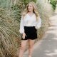 Black Pintuck Trouser Shorts