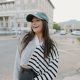 Black & White Striped Collared Top