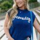 Blue Gameday Embroidered Knit Top