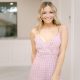 Blush Pink Tweed Chain Romper