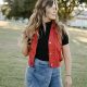 Brick Button Front Sweater Vest