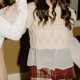 Burgundy Plaid Wool Mini Skort