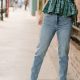 Cello Medium Wash High Rise Mom Jean