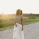 Cream Shimmer Tiered Satin Maxi Skirt