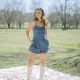 Dark Wash Tie Back Denim Romper