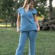 Dusty Blue Knit Set Pants